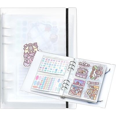 MANWU 1 x A5-Aufkleber-Aufbewahrungsalbum, Aufkleber-Organisation, Sammelbuch-Hüllen für Planer, Aufkleber, Organizer, Sammler-Rezeptkarten (3 unterschiedlich große Fächer) MANWU 1 x A5-Aufkleber-Aufbewahrungsalbum, Aufkleber-Organisation, Sammelbuch-Hüllen für Planer, Aufkleber, Organizer, Sammler-Rezeptkarten (3 unterschiedlich große Fächer)