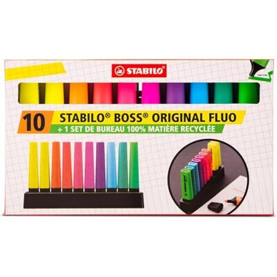 STABILO Textmarker BOSS ORIGINAL 10er Tischset mit 9 verschiedenen Neonfarben STABILO Textmarker BOSS ORIGINAL 10er Tischset mit 9 verschiedenen Neonfarben
