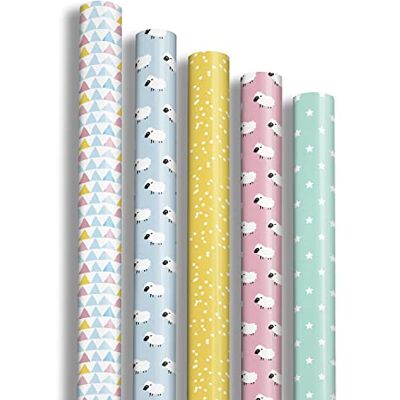 Clairefontaine 211415AMZC Karton mit 12 Rollen Geschenkpapier Excellia 2 m x 70 cm 80g, sortierte Motiven Swan, 12 Rollen Clairefontaine 211415AMZC Karton mit 12 Rollen Geschenkpapier Excellia 2 m x 70 cm 80g, sortierte Motiven Swan, 12 Rollen