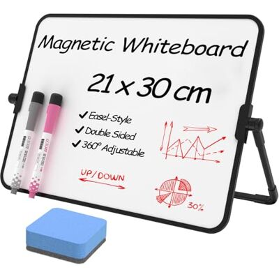 NEWYES Whiteboard Magnetisch Memoboard A4-Größe mit Ständer, Tragbare Doppelseitige Beschreibbar Whiteboard Staffelei Desktop Schreibtafel zum Notieren im Büro, Geschäft und zu Hause NEWYES Whiteboard Magnetisch Memoboard A4-Größe mit Ständer, Tragbare Doppelseitige Beschreibbar Whiteboard Staffelei Desktop Schreibtafel zum Notieren im Büro, Geschäft und zu Hause