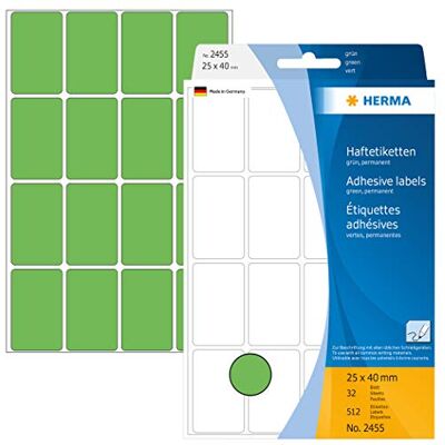 HERMA 2455 Grüne Etiketten - Selbstklebende Mehrzwecketiketten HERMA 2455 Grüne Etiketten - Selbstklebende Mehrzwecketiketten
