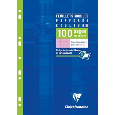 Clairefontaine 1743C Packung Ringbucheinlagen mit 50 Blatt A4 (21x29,7cm) 90g, gelocht, französische Lineatur, Rosa Clairefontaine 1743C Packung Ringbucheinlagen mit 50 Blatt A4 (21x29,7cm) 90g, gelocht, französische Lineatur, Rosa