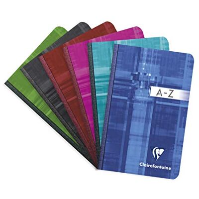 Clairefontaine 9599C Adressbuch / Vokabelheft geleimt 9x14 cm, 96 Blatt, kariert, 90g, farbig sortiert, 1 Stück Clairefontaine 9599C Adressbuch / Vokabelheft geleimt 9x14 cm, 96 Blatt, kariert, 90g, farbig sortiert, 1 Stück