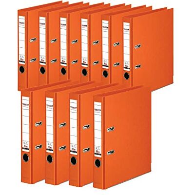 FALKEN Original 10er Pack Chromocolor Premium-Ordner. Made in Germany. Kunststoffbezug außen und innen 5 cm breit DIN A4 orange Ringordner Aktenordner Briefordner Büroordner Plastikordner FALKEN Original 10er Pack Chromocolor Premium-Ordner. Made in Germany. Kunststoffbezug außen und innen 5 cm breit DIN A4 orange Ringordner Aktenordner Briefordner Büroordner Plastikordner