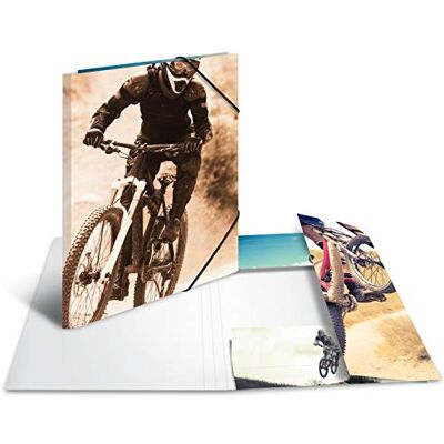 Herma 19234 Sammelmappe A3 Sport Mountainbike, Kinder Eckspanner-Mappe aus Pappe mit Innendruck & Gummizug, stabile Einschlagmappe aus Karton für Jungen & Mädchen Herma 19234 Sammelmappe A3 Sport Mountainbike, Kinder Eckspanner-Mappe aus Pappe mit Innendruck & Gummizug, stabile Einschlagmappe aus Karton für Jungen & Mädchen