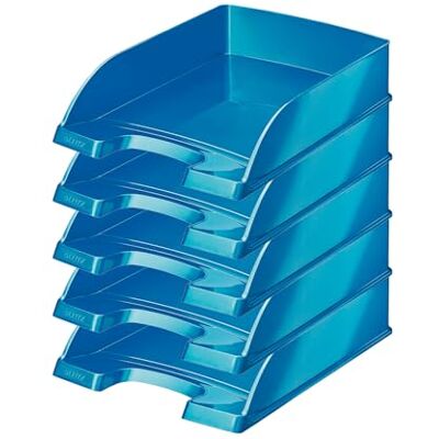 Leitz Briefkorb, A4, 5er Pack, Blau, WOW-Serie, 52263036 Leitz Briefkorb, A4, 5er Pack, Blau, WOW-Serie, 52263036