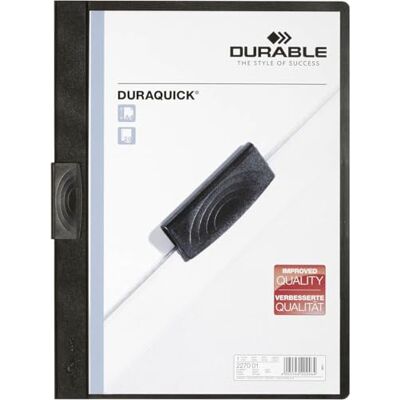 Durable Klemm-Mappe Duraquick Klemmappe, für 1-20 Blatt, 20 Stück, schwarz, 227001 Durable Klemm-Mappe Duraquick Klemmappe, für 1-20 Blatt, 20 Stück, schwarz, 227001