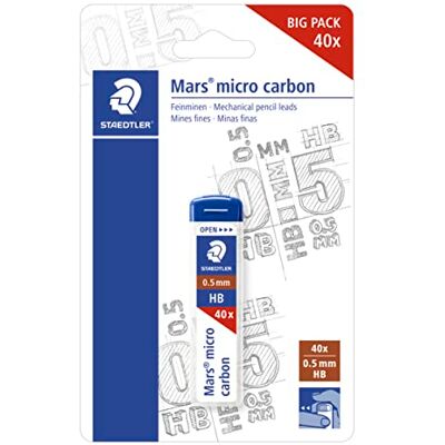 Staedtler 25505HBBKD Mars Micro Feinminen Minendurchmesser 0.5 mm, HB soft, Blisterkarte mit 1 Stück Staedtler 25505HBBKD Mars Micro Feinminen Minendurchmesser 0.5 mm, HB soft, Blisterkarte mit 1 Stück