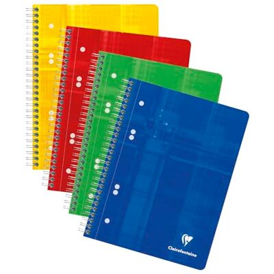 Clairefontaine 8570C Packung mit 5 Collegeblöcken DIN A5 mit Ringbuchlochung, 6-fach gelocht, 80 Blatt blanko, 90g, farbig sortiert, 1 Pack Clairefontaine 8570C Packung mit 5 Collegeblöcken DIN A5 mit Ringbuchlochung, 6-fach gelocht, 80 Blatt blanko, 90g, farbig sortiert, 1 Pack