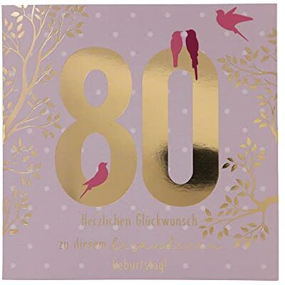 Depesche 11515-054 Zahlenkarte zum 80. Geburtstag mit Musik, veredelte Klappkarte mit originellem Innentext, inkl. Umschlag, Format 15,5 x 15,5 cm Depesche 11515-054 Zahlenkarte zum 80. Geburtstag mit Musik, veredelte Klappkarte mit originellem Innentext, inkl. Umschlag, Format 15,5 x 15,5 cm