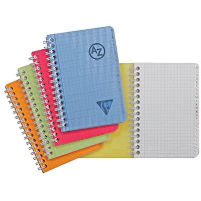 Clairefontaine 328225C – ein Verzeichnis mit Spiralbindung, 9 x 14 cm, 100 Seiten, kariert, Umschlag aus Polypropylen, zufällige Farbauswahl Clairefontaine 328225C – ein Verzeichnis mit Spiralbindung, 9 x 14 cm, 100 Seiten, kariert, Umschlag aus Polypropylen, zufällige Farbauswahl