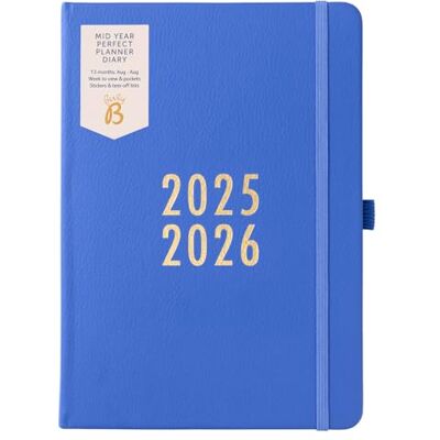 Busy B – Perfekter Planer zur Jahresmitte von August 2025 bis August 2026 Saphire Blue Kunstleder A5 Wochenübersichtsplaner mit Stifthalter, Aufklebern und Listenblock Busy B – Perfekter Planer zur Jahresmitte von August 2025 bis August 2026 Saphire Blue Kunstleder A5 Wochenübersichtsplaner mit Stifthalter, Aufklebern und Listenblock