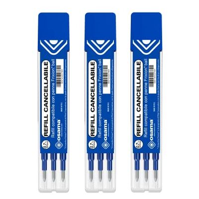 OSAMA Radierbarer Kugelschreiber für Kugelschreiber, 9-Teiliges 0.7 mm, Gelstift-Mine Gelstifte Kompatibel mit Frixion Stift, Minen für Bürobedarf, Schule und Briefpapier, Blau OSAMA Radierbarer Kugelschreiber für Kugelschreiber, 9-Teiliges 0.7 mm, Gelstift-Mine Gelstifte Kompatibel mit Frixion Stift, Minen für Bürobedarf, Schule und Briefpapier, Blau