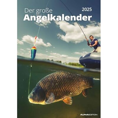 Alpha Der große Angelkalender 2025 Wandkalender, 29,7x42cm, Bildkalender mit interessanten Infos aus der Angelwelt, großformatige Fotografien, Notizmöglichkeiten und deutsches Kalendarium Alpha Der große Angelkalender 2025 Wandkalender, 29,7x42cm, Bildkalender mit interessanten Infos aus der Angelwelt, großformatige Fotografien, Notizmöglichkeiten und deutsches Kalendarium