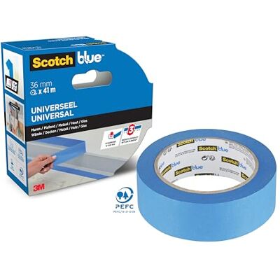 ScotchBlue Premium Malerkrepp Universal, 36 mm x 41 m Scotch Klebeband für Malerarbeiten und Dekoration zum Streichen, Lackieren, Renovieren Abklebeband/Kreppband 100% PEFC ScotchBlue Premium Malerkrepp Universal, 36 mm x 41 m Scotch Klebeband für Malerarbeiten und Dekoration zum Streichen, Lackieren, Renovieren Abklebeband/Kreppband 100% PEFC