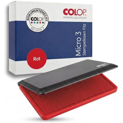 COLOP EM05402 Stempelkissen Micro 3, 90 x 160 mm, rot mit Filzeinlage für saubere Farbabgabe dokumentenechte Tinte nach ISO 14145-2 ideal für Bürobedarf COLOP EM05402 Stempelkissen Micro 3, 90 x 160 mm, rot mit Filzeinlage für saubere Farbabgabe dokumentenechte Tinte nach ISO 14145-2 ideal für Bürobedarf