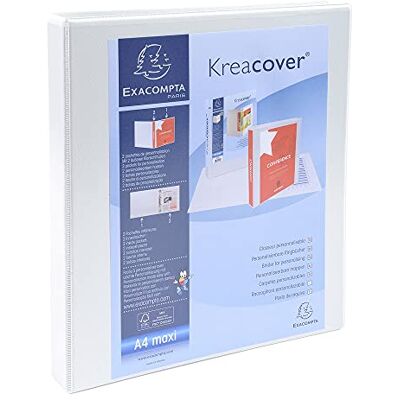 Exacompta 54940E Präsentationsringbuch KreaCover Kunststoffbezug außen und innen. 2 Ring-Mechanik DIN A4 Füllhöhe 16 mm ideal für Angebots- und Unternehmenspräsentationen weiß Exacompta 54940E Präsentationsringbuch KreaCover Kunststoffbezug außen und innen. 2 Ring-Mechanik DIN A4 Füllhöhe 16 mm ideal für Angebots- und Unternehmenspräsentationen weiß