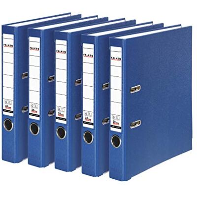 FALKEN 5x PP-Color Kunststoff-Ordner 5 cm schmal DIN A4 blau Made in Germany Kunststoffbezug außen Papierbezug innen Vegan FALKEN 5x PP-Color Kunststoff-Ordner 5 cm schmal DIN A4 blau Made in Germany Kunststoffbezug außen Papierbezug innen Vegan