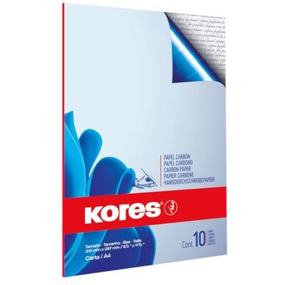 Kores 21 x 29,7 cm Carbon Papier für typewriting-bleu-lot 10St Kores 21 x 29,7 cm Carbon Papier für typewriting-bleu-lot 10St