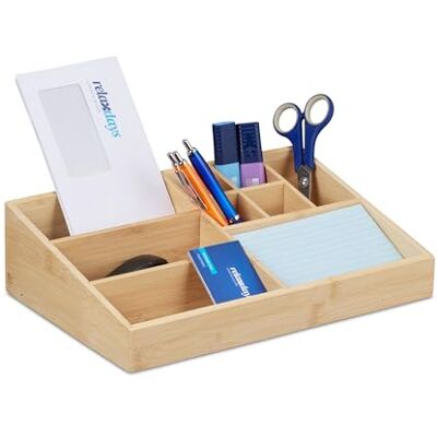 Relaxdays Schreibtisch Organizer Bambus, Natur Relaxdays Schreibtisch Organizer Bambus, Natur