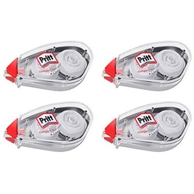 Pritt Korrekturroller Compact Flex, sofort überschreibbar, einfache Anwendung durch flexible Spitze, Bandlänge 10 m, Bandbreite 4,2 mm, Spar-Set mit 4 Rollern, 9H PCK4B4X Pritt Korrekturroller Compact Flex, sofort überschreibbar, einfache Anwendung durch flexible Spitze, Bandlänge 10 m, Bandbreite 4,2 mm, Spar-Set mit 4 Rollern, 9H PCK4B4X