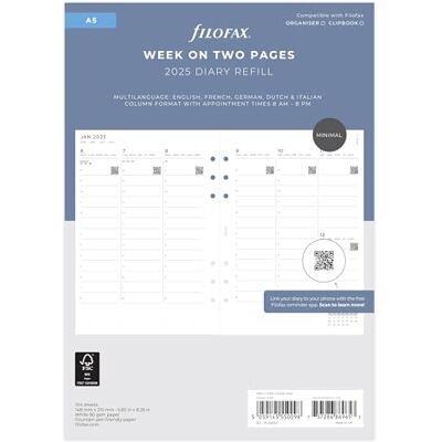 Filofax A5 Minimal WTV Vertical with appointments 2025 Filofax A5 Minimal WTV Vertical with appointments 2025