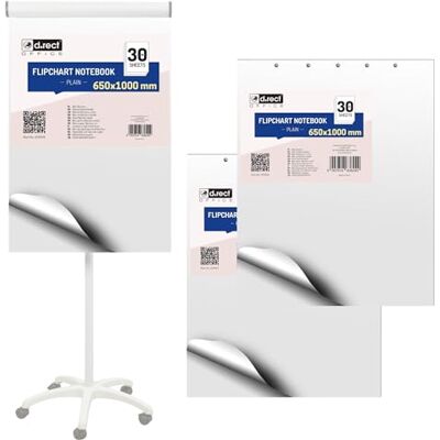 D.RECT Flipchart Papier Block 3er Set 90 Blatt 650x1000 mm 80 g/m² glatt 30 Blatt je Block D.RECT Flipchart Papier Block 3er Set 90 Blatt 650x1000 mm 80 g/m² glatt 30 Blatt je Block