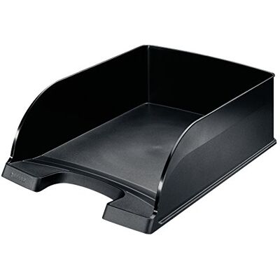 Leitz Briefkorb A4 Jumbo, Briefablage mit extra großem Fassungsvermögen in Premium-Qualität, Stapelbares Ablagefach als Schreibtisch-Organizer, Kombinierbar mit Plus-Serie, Schwarz, 52330095 Leitz Briefkorb A4 Jumbo, Briefablage mit extra großem Fassungsvermögen in Premium-Qualität, Stapelbares Ablagefach als Schreibtisch-Organizer, Kombinierbar mit Plus-Serie, Schwarz, 52330095