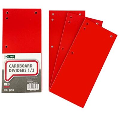 D.RECT 100er Pack Karton-Trennstreifen. 11x24cm Trennlaschen Trennblätter Ordner Register 160g/m² Rot 009445 D.RECT 100er Pack Karton-Trennstreifen. 11x24cm Trennlaschen Trennblätter Ordner Register 160g/m² Rot 009445
