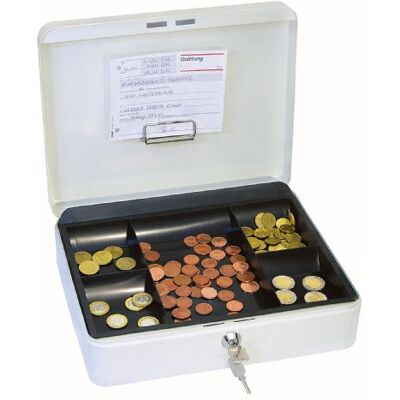 WEDO 145400H Geldkassette mit Geldnoten- und Belegeklammer, 5 -Fächer-Münzeinsatz, 30 x 24 x 9 cm) weiß WEDO 145400H Geldkassette mit Geldnoten- und Belegeklammer, 5 -Fächer-Münzeinsatz, 30 x 24 x 9 cm) weiß
