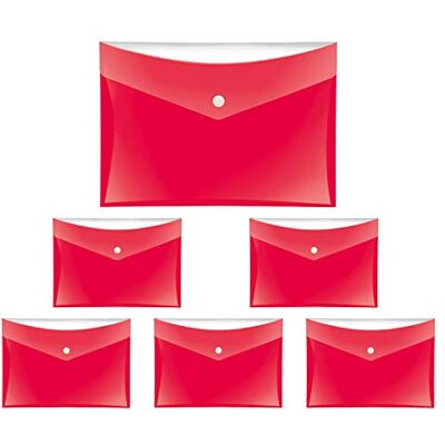 VELOFLEX A455012 Dokumententasche Velocolor, 6 Stück, DIN A5, rot, Dokumentenhülle aus PP-Folie VELOFLEX A455012 Dokumententasche Velocolor, 6 Stück, DIN A5, rot, Dokumentenhülle aus PP-Folie