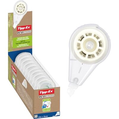 BIC Tipp-Ex Korrekturroller Easy Refill Nachfüllkassetten, 14 m x 5 mm, 10er-Pack, ideal für das Büro, das Home Office oder die Schule BIC Tipp-Ex Korrekturroller Easy Refill Nachfüllkassetten, 14 m x 5 mm, 10er-Pack, ideal für das Büro, das Home Office oder die Schule