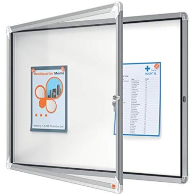 Nobo abschließbarer Schaukasten mit magnetischer Notiztafel, Ideal für den Außenbereich, 8 x A4, Premium Plus, Weiß, 1902579 Nobo abschließbarer Schaukasten mit magnetischer Notiztafel, Ideal für den Außenbereich, 8 x A4, Premium Plus, Weiß, 1902579