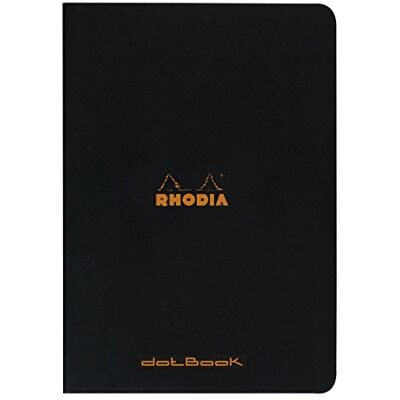Rhodia 119166C Notizheft / Kladde DIN A4 21x29,7cm, 48 Blatt Dot-Lineatur 80g, nicht mikroperforiert, Schwarz, 1 Stück Rhodia 119166C Notizheft / Kladde DIN A4 21x29,7cm, 48 Blatt Dot-Lineatur 80g, nicht mikroperforiert, Schwarz, 1 Stück
