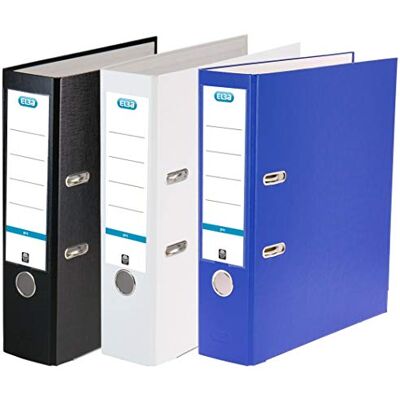 Elba Ordner A4, Smart Pro, 8 cm breit, Kunststoff außen, 3 Farben, 3 Stück Elba Ordner A4, Smart Pro, 8 cm breit, Kunststoff außen, 3 Farben, 3 Stück
