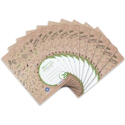 LANDRÉ Schulheft A4 Recycling, 16 Blatt, Lineatur 20, blanko, 10 Stück LANDRÉ Schulheft A4 Recycling, 16 Blatt, Lineatur 20, blanko, 10 Stück