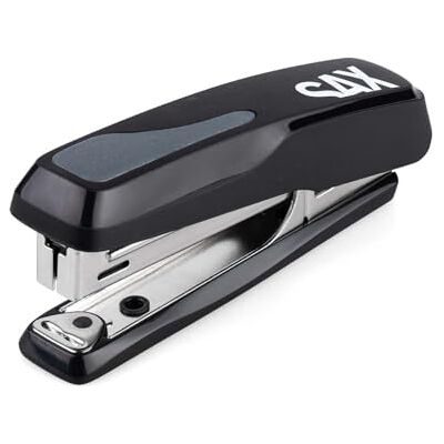 Sax EasyPro Hefter 159 XS, Heftgerät Schwarz, max. 16 Blatt, kompakter Bürohefter, integrierter Klammernentferner Sax EasyPro Hefter 159 XS, Heftgerät Schwarz, max. 16 Blatt, kompakter Bürohefter, integrierter Klammernentferner