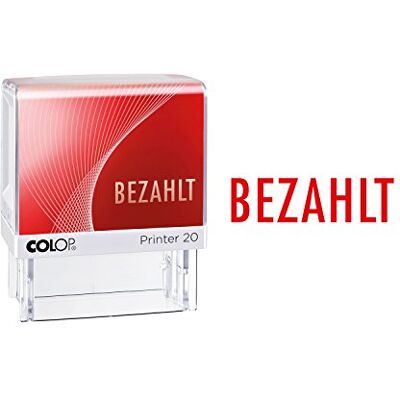 COLOP 100669 Textstempel selbstfärbend: Bezahlt, rot COLOP 100669 Textstempel selbstfärbend: Bezahlt, rot