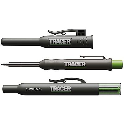 Tracer Tieflochmarker AMK1 – Baustellen Bleistift mit 2B Mine 145mm Markiertiefe 6x Ersatzminen & Seitenhalter Handwerker Bleistift für Holz, Keramik, Metall & Kunststoff Tracer Tieflochmarker AMK1 – Baustellen Bleistift mit 2B Mine 145mm Markiertiefe 6x Ersatzminen & Seitenhalter Handwerker Bleistift für Holz, Keramik, Metall & Kunststoff