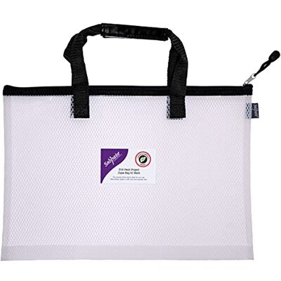 Snopake 15874 Tasche für Projekte/Bücher, A3, hohe Kapazität, EVA-Netzstoff, robust, mit weichem Tragegriff, transparent/schwarz, ohne PVC, ohne Weichmacher1 Stück Snopake 15874 Tasche für Projekte/Bücher, A3, hohe Kapazität, EVA-Netzstoff, robust, mit weichem Tragegriff, transparent/schwarz, ohne PVC, ohne Weichmacher1 Stück
