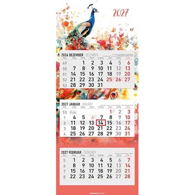 Alpha 3-Monatskalender Design 2027: Wandkalender 33x80 cm mit 3 Monaten im Überblick, Datumsschieber, Jahresübersicht, Schulferien, faltbar, für Büro & Homeoffice Alpha 3-Monatskalender Design 2027: Wandkalender 33x80 cm mit 3 Monaten im Überblick, Datumsschieber, Jahresübersicht, Schulferien, faltbar, für Büro & Homeoffice