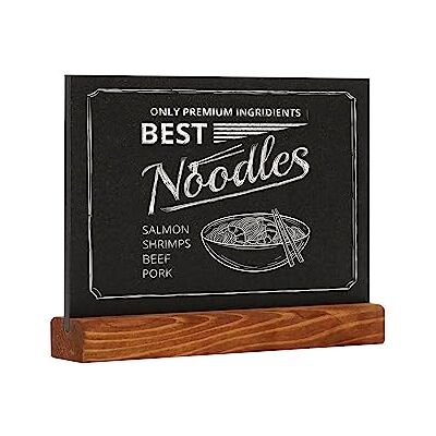 Europel Kreidetafel Tischaufsteller, A5, Querformat, Sockel aus Kiefernholz mit natürlichem Finish, doppelseitig, für wasserbasierte Marker, für Restaurants, Hotels, Konferenzen, Festivals Europel Kreidetafel Tischaufsteller, A5, Querformat, Sockel aus Kiefernholz mit natürlichem Finish, doppelseitig, für wasserbasierte Marker, für Restaurants, Hotels, Konferenzen, Festivals