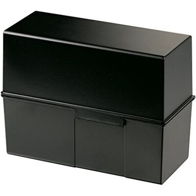 HAN Karteibox DIN A5 quer – innovatives, attraktives Design für 500 Karteikarten mit Stahlscharnier und Schnappverschluss, schwarz, 975-13, 1 STÜCK HAN Karteibox DIN A5 quer – innovatives, attraktives Design für 500 Karteikarten mit Stahlscharnier und Schnappverschluss, schwarz, 975-13, 1 STÜCK