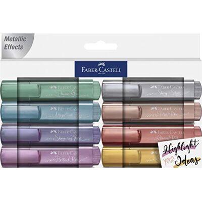 Faber-Castell 154625 Textmarker Set TL 46, 8er Etui, Metallic Farben, mit langlebiger Keilspitze, Strichbreite 1-5 mm Faber-Castell 154625 Textmarker Set TL 46, 8er Etui, Metallic Farben, mit langlebiger Keilspitze, Strichbreite 1-5 mm