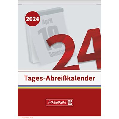 BRUNNEN Tageskalender 2024 1 Seite = 1 Tag 98 x 142 mm, Schlitzweite 68 mm weiß BRUNNEN Tageskalender 2024 1 Seite = 1 Tag 98 x 142 mm, Schlitzweite 68 mm weiß