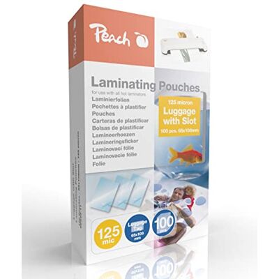 Peach Laminierfolien 65x108mm Gepäckanhänger 125 mic 100 pouches glänzend geeignet für alle Laminiergeräte PP525-11 Peach Laminierfolien 65x108mm Gepäckanhänger 125 mic 100 pouches glänzend geeignet für alle Laminiergeräte PP525-11