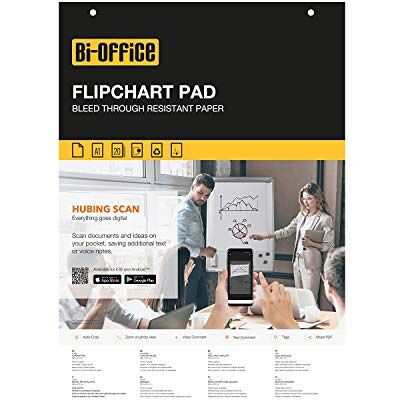 Bi-Office Flipchartblock A1, Blanko, 20 Blättern, 80 g/m² Papier, 5 Flipchartblöcke Bi-Office Flipchartblock A1, Blanko, 20 Blättern, 80 g/m² Papier, 5 Flipchartblöcke