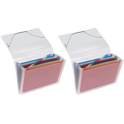 VELOFLEX 4446290 Fächermappe Crystal DIN A4, mit 12 Fächern und Taben, PP-Material, bunte Unterteilung, transparent VELOFLEX 4446290 Fächermappe Crystal DIN A4, mit 12 Fächern und Taben, PP-Material, bunte Unterteilung, transparent