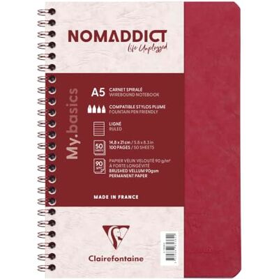 Clairefontaine 785362C Spiralbuch Age Bag DIN A5, 14,8 x 21 cm, liniert, 60 Blatt, 1 Stück Rot Clairefontaine 785362C Spiralbuch Age Bag DIN A5, 14,8 x 21 cm, liniert, 60 Blatt, 1 Stück Rot