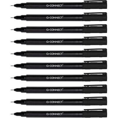 Q-Connect CD DVD BD Marker/Marker Stift Stärke: 0,4 mm/Schwarz / 10 Stück 10er Pack/Wasserfest/zum Schreiben auf Glas, Kunststoff, Metall, Porzellan, Folie/auf Alkoholbasis/Ungiftig Q-Connect CD DVD BD Marker/Marker Stift Stärke: 0,4 mm/Schwarz / 10 Stück 10er Pack/Wasserfest/zum Schreiben auf Glas, Kunststoff, Metall, Porzellan, Folie/auf Alkoholbasis/Ungiftig